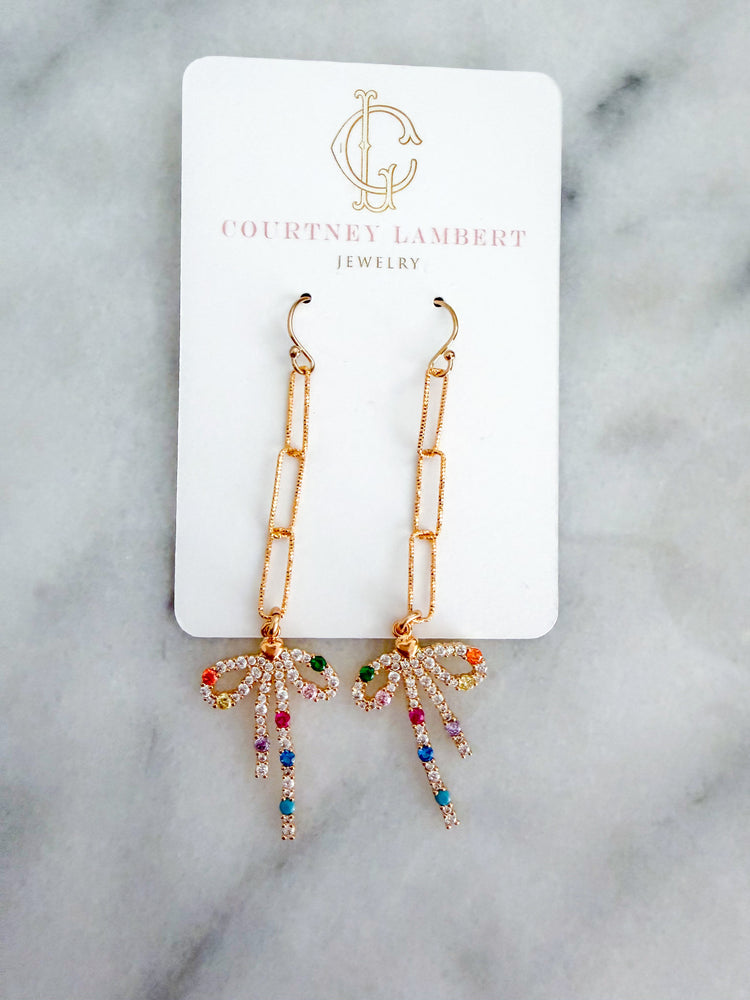 Rainbow gemstone bows