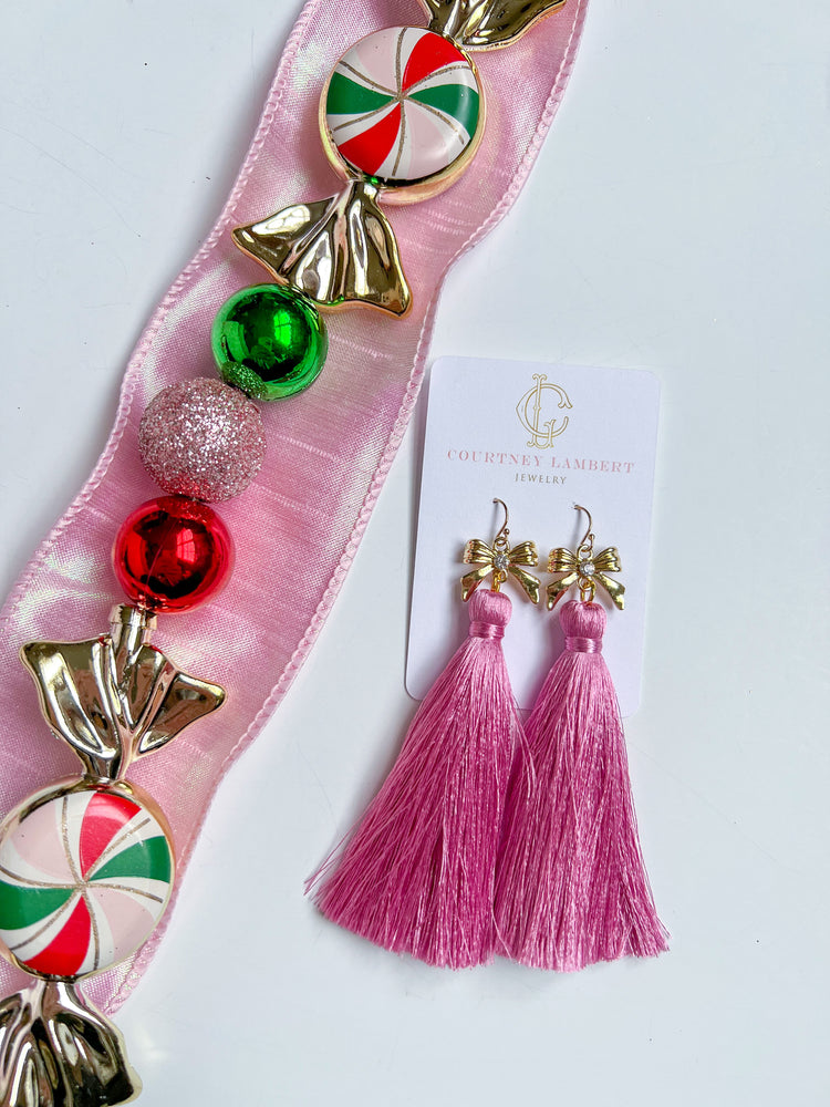 Pink Bow Tassels