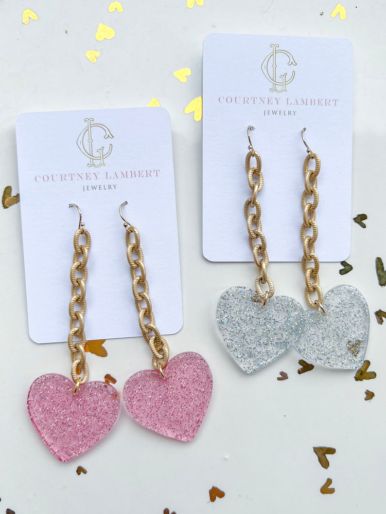 Glitter Heart Chains