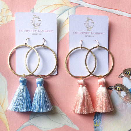 SILK TASSEL HOOPS