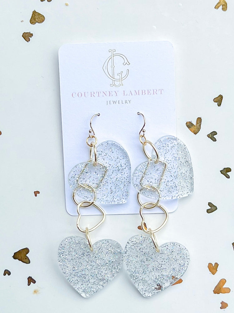 Acrylic double Heart Chains